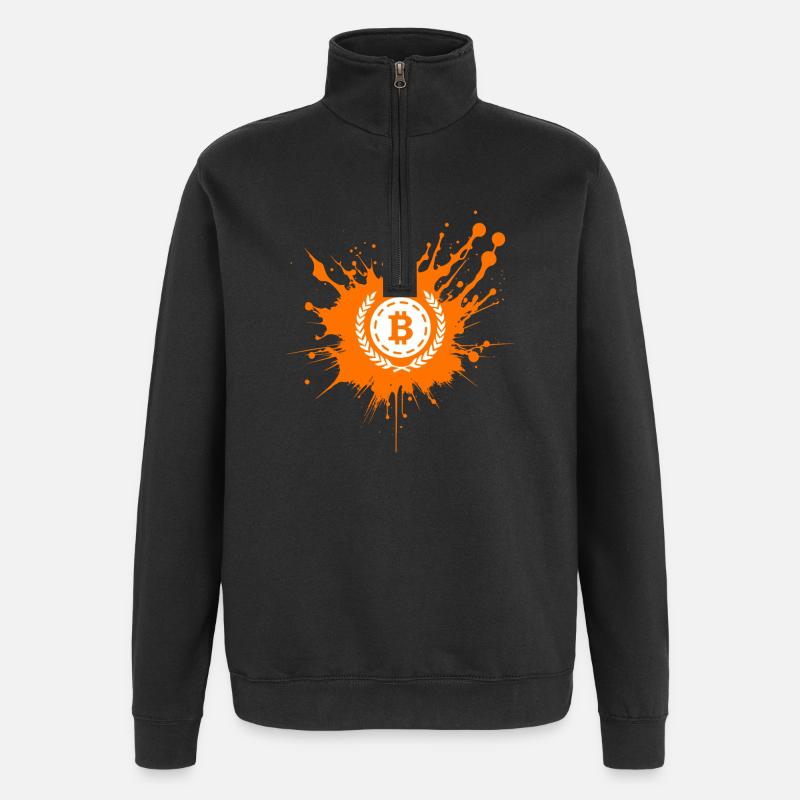 Bitcoin Crypto Cryptocurrency Splash - Quarter-Zip Sweatshirt - black