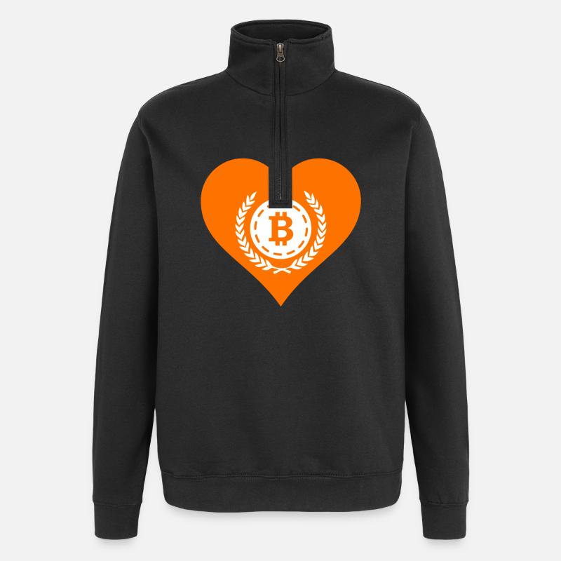 Bitcoin Crypto Cryptocurrency Splash - Sweat à zip 1/4 - noir