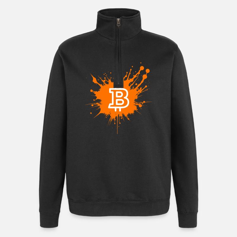 Bitcoin Crypto Cryptocurrency Splash - Quarter-Zip Sweatshirt - black