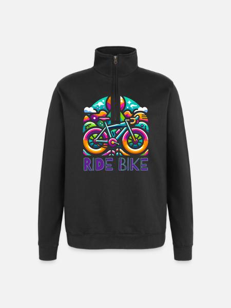 Cycling - Ride Bike design - Quarter-Zip Sweatshirt - black