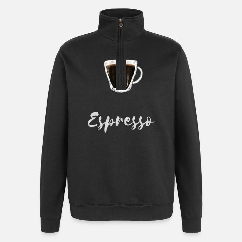 Chemise Barista Café Espresso Lover - Sweat à zip 1/4 - noir