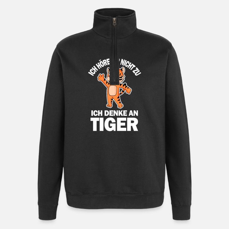 Tier Tiger - Quarter-Zip-Sweatshirt - Schwarz