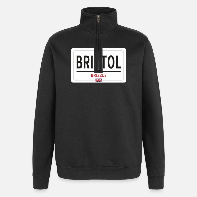 Bristol town sign - Quarter-Zip Sweatshirt - black