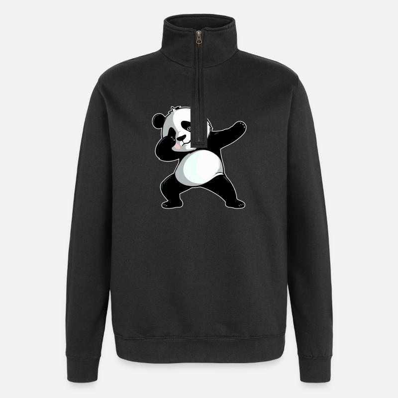 Dabbing Panda - Quarter-Zip Sweatshirt - black