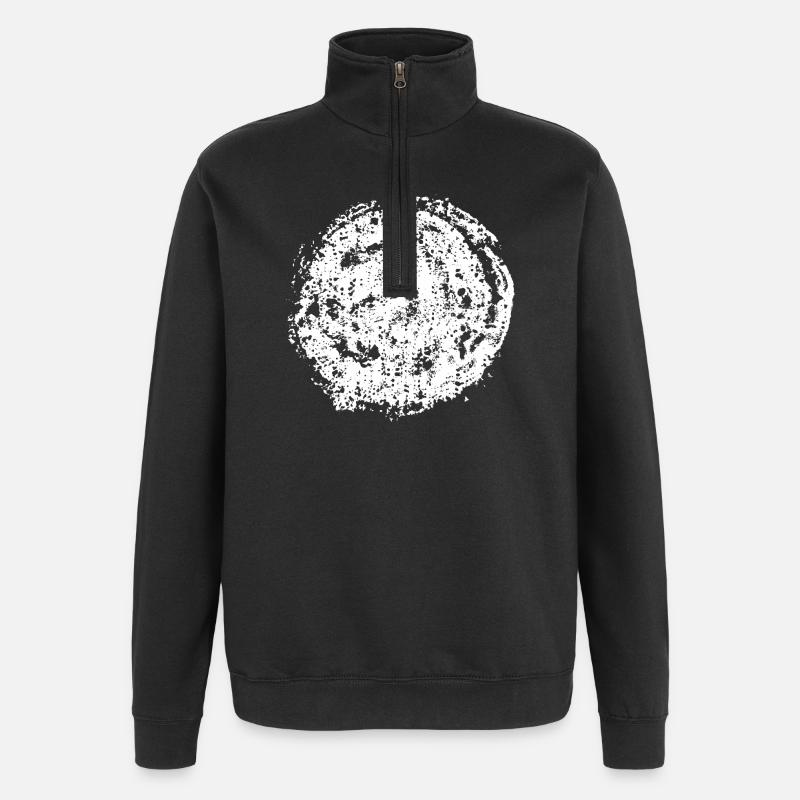 Kreis | Kunst | Mond - Quarter-Zip-Sweatshirt - Schwarz