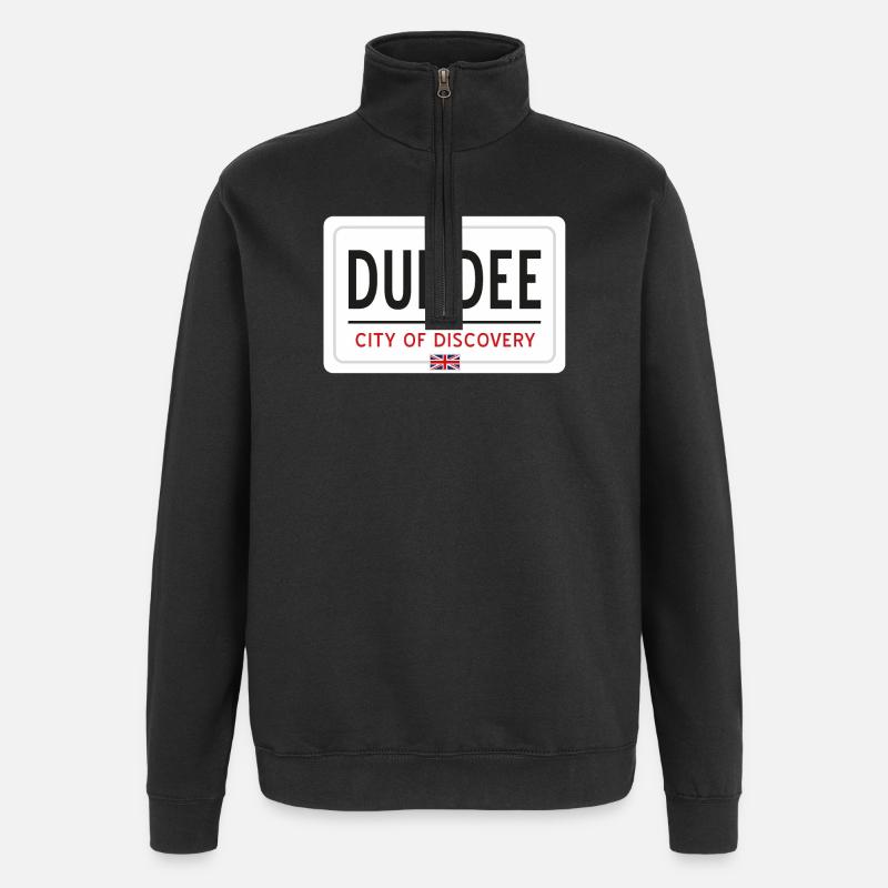 Dundee Place Name Sign - Quarter-Zip Sweatshirt - black