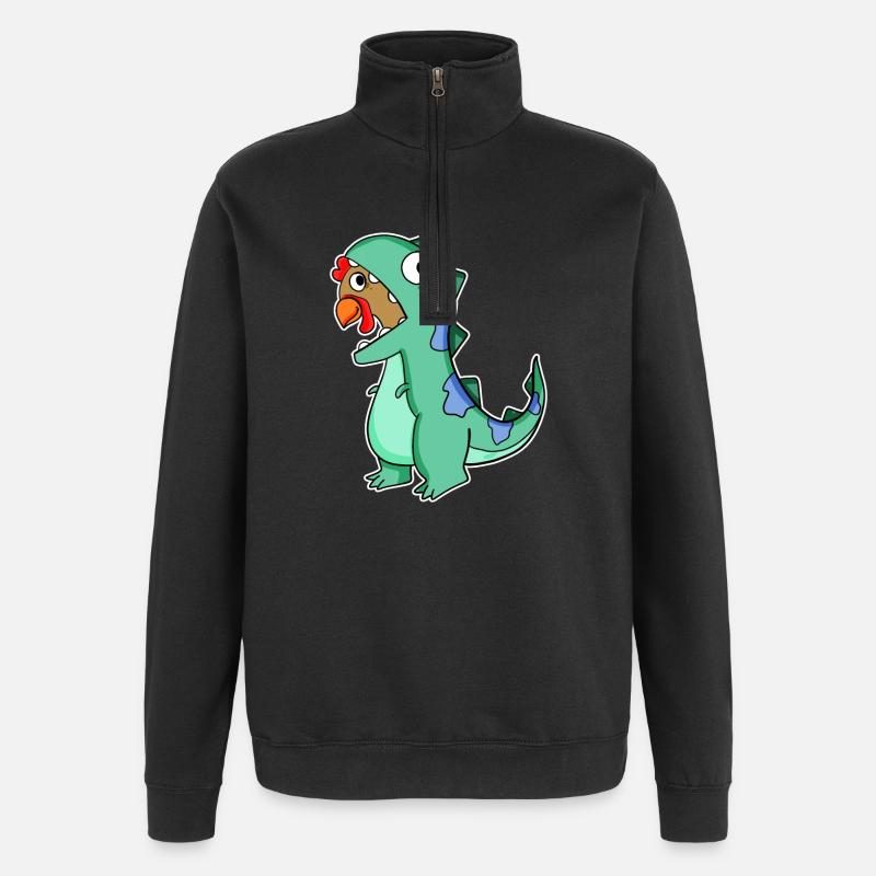 Chicken Dinosaur Costume - Quarter-Zip Sweatshirt - black