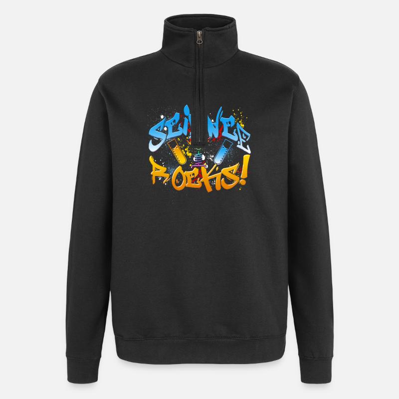 Science rocks - Quarter-Zip Sweatshirt - black