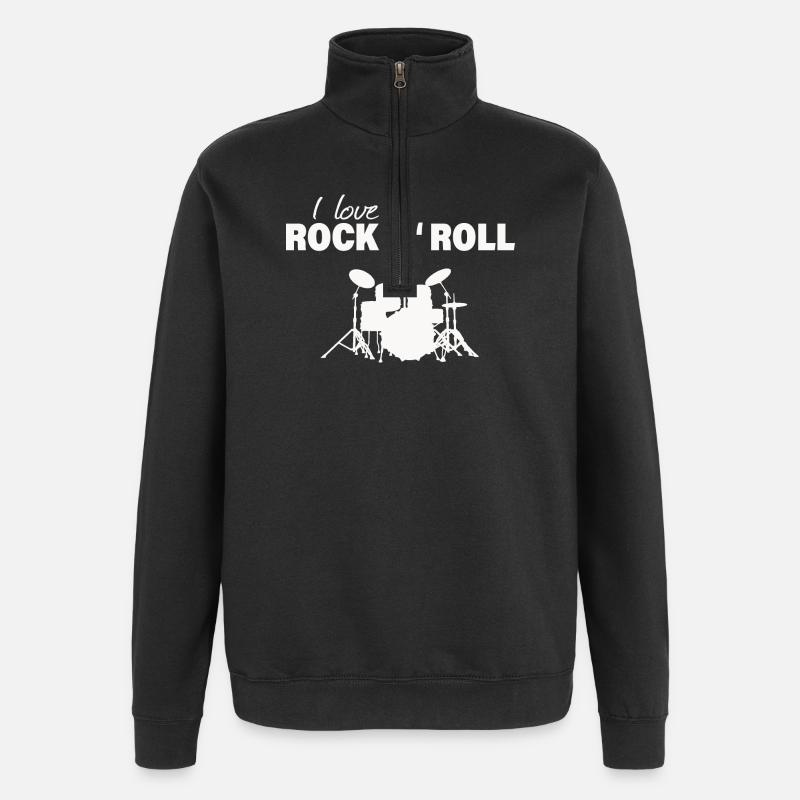 I LOVE ROCK 'N' ROLL - Quarter-Zip-Sweatshirt - Schwarz