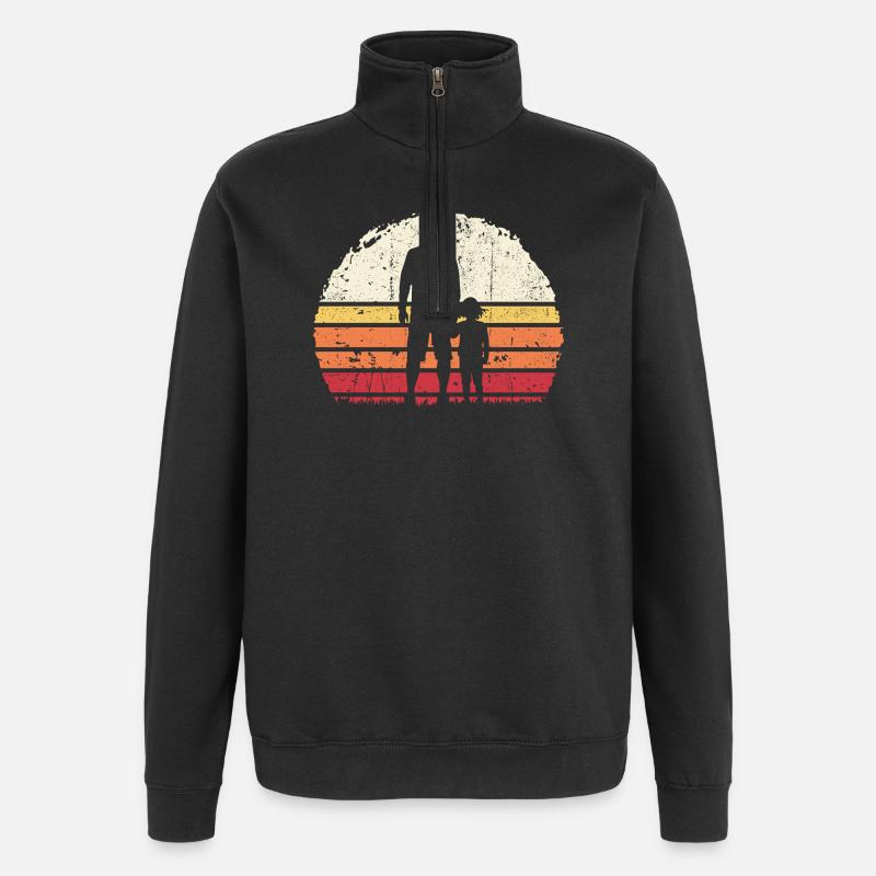 Sunset Bond: Father and Child - Quarter-Zip Sweatshirt - black