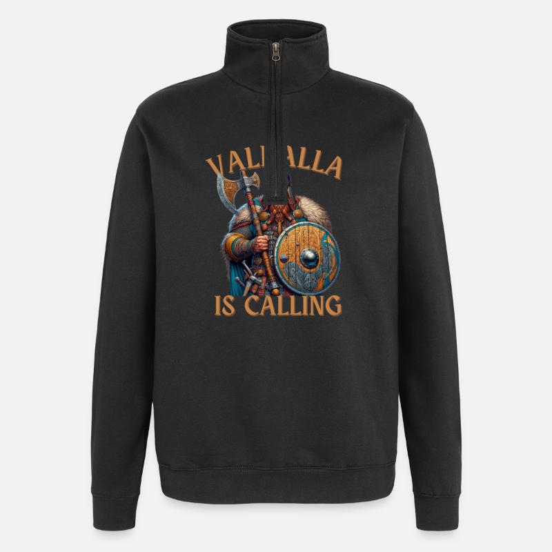 Valhalla is Calling - Quarter-Zip-Sweatshirt - Schwarz