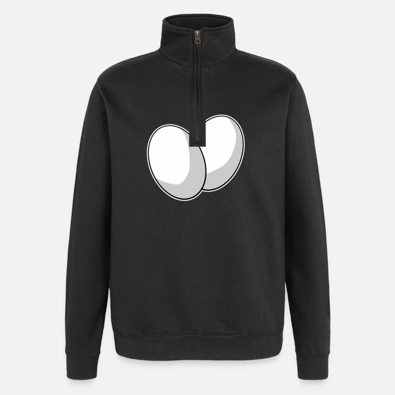 Oeuf Oeufs - Sweat à zip 1/4 - noir
