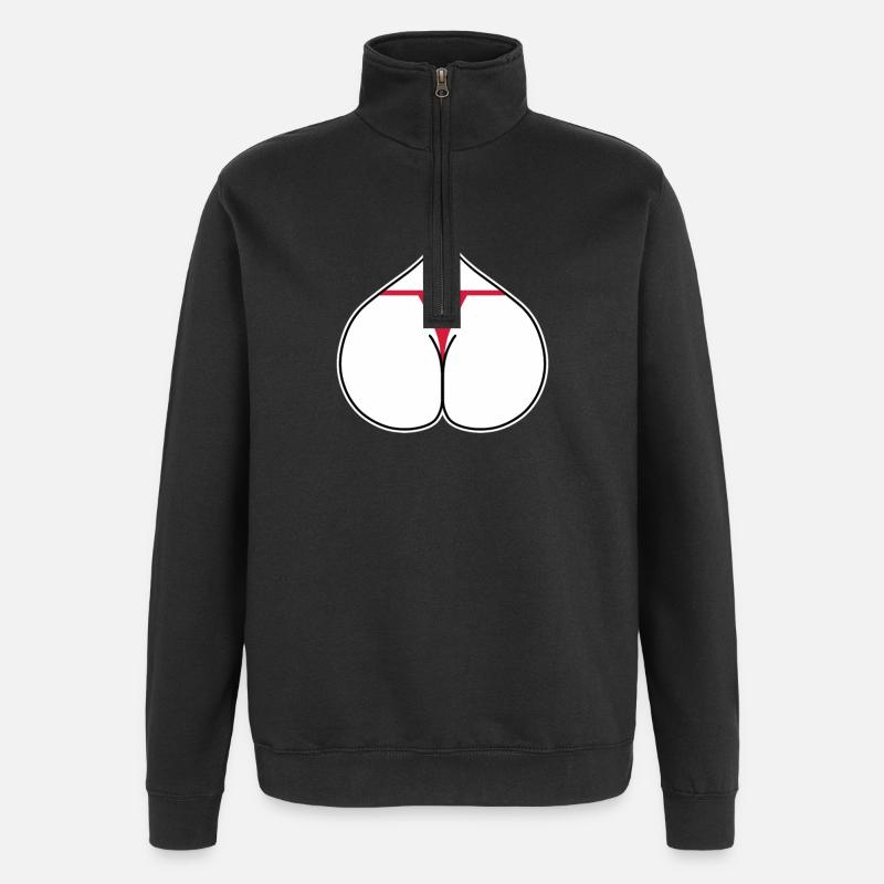 Cul Coeur Amour - Sweat à zip 1/4 - noir