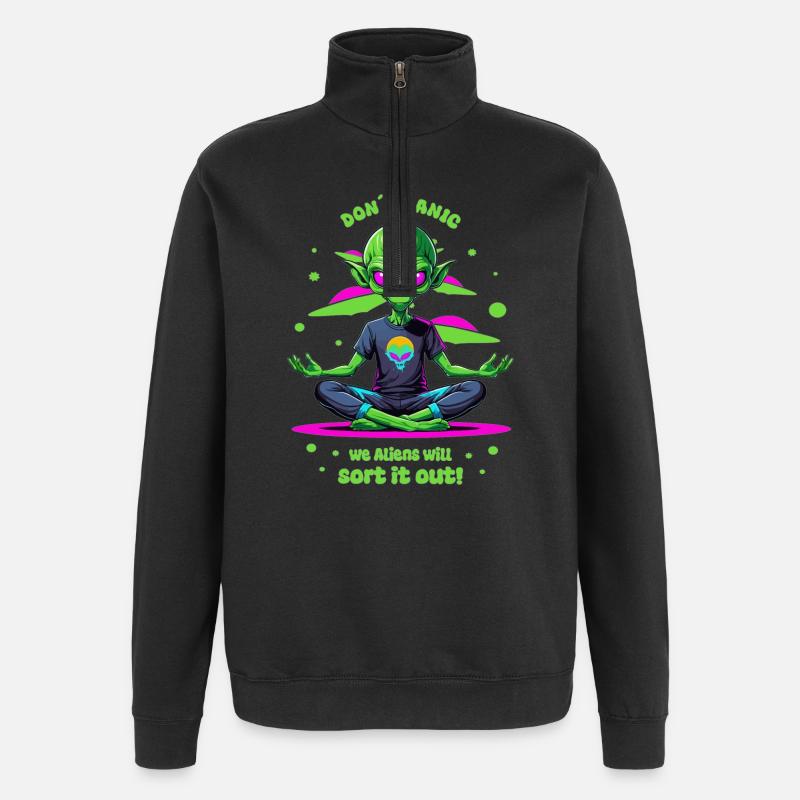 Alien régule cela ! - Sweat à zip 1/4 - noir