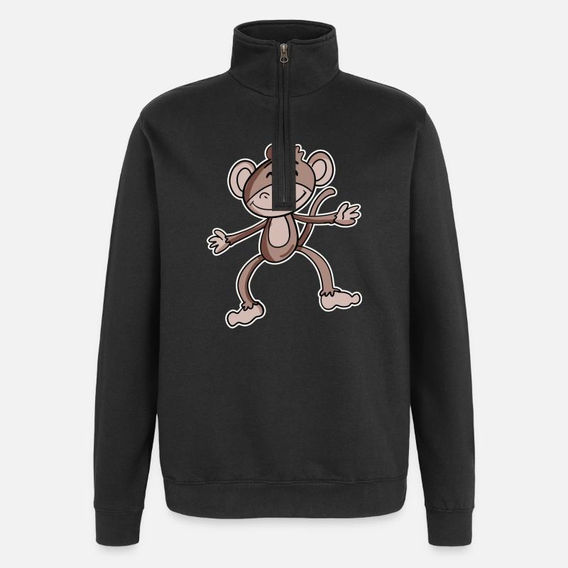Singe - Sweat à zip 1/4 - noir