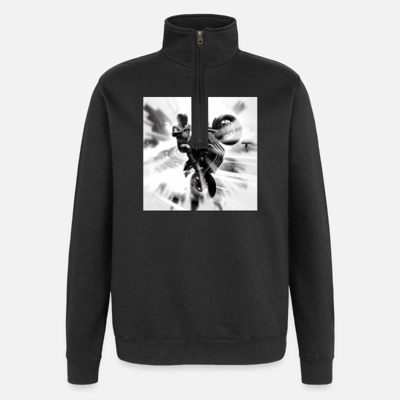 The Biker's Willing - Quarter-Zip Sweatshirt - black