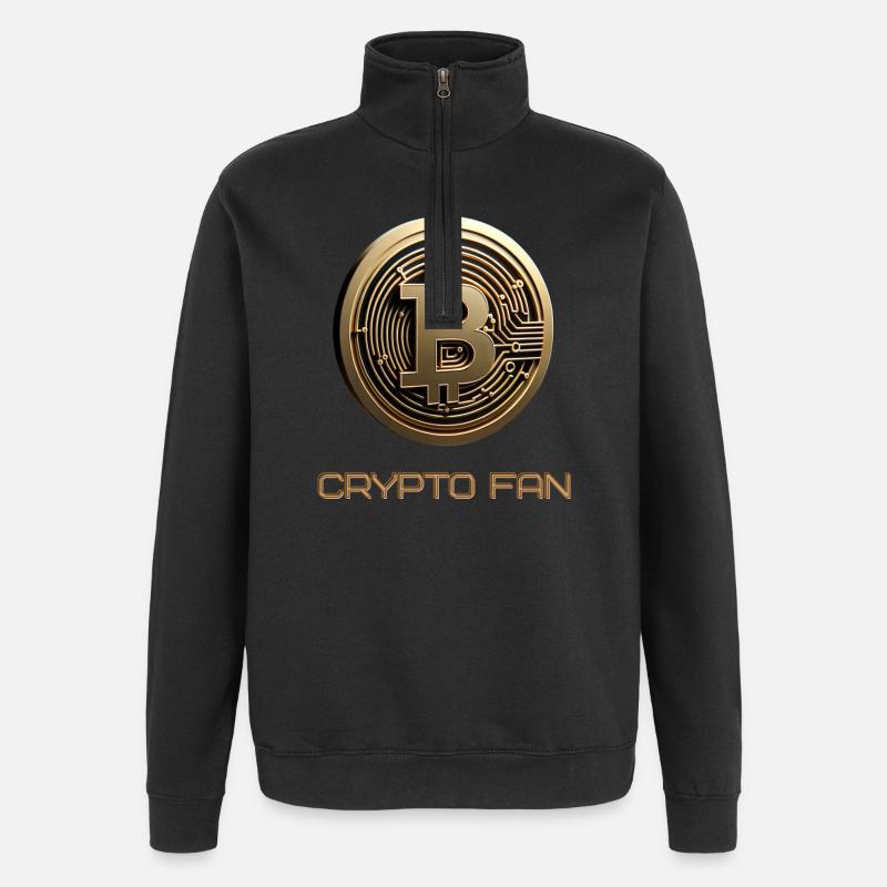Bitcoin 3D Cryptocurrency - Quarter-Zip Sweatshirt - black