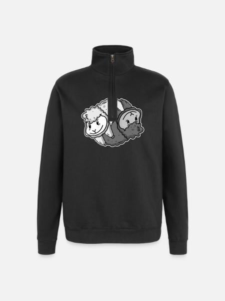 Yin Yang Alpaca - Quarter-Zip Sweatshirt - black