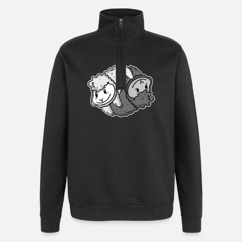 Yin Yang Alpaca - Quarter-Zip Sweatshirt - black