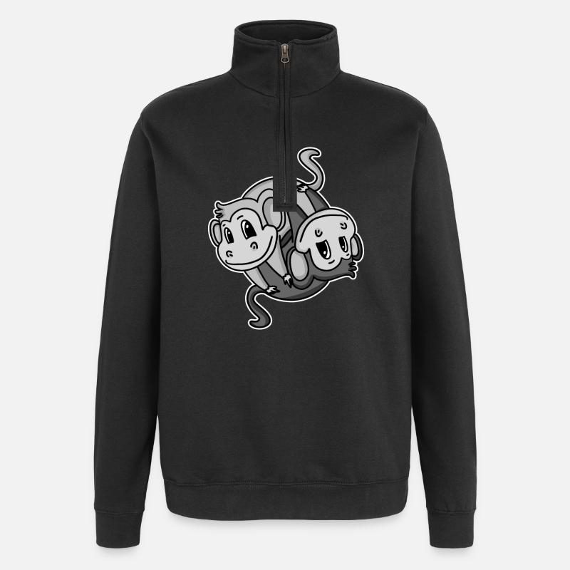 Signe Yin Yang Singe - Sweat à zip 1/4 - noir