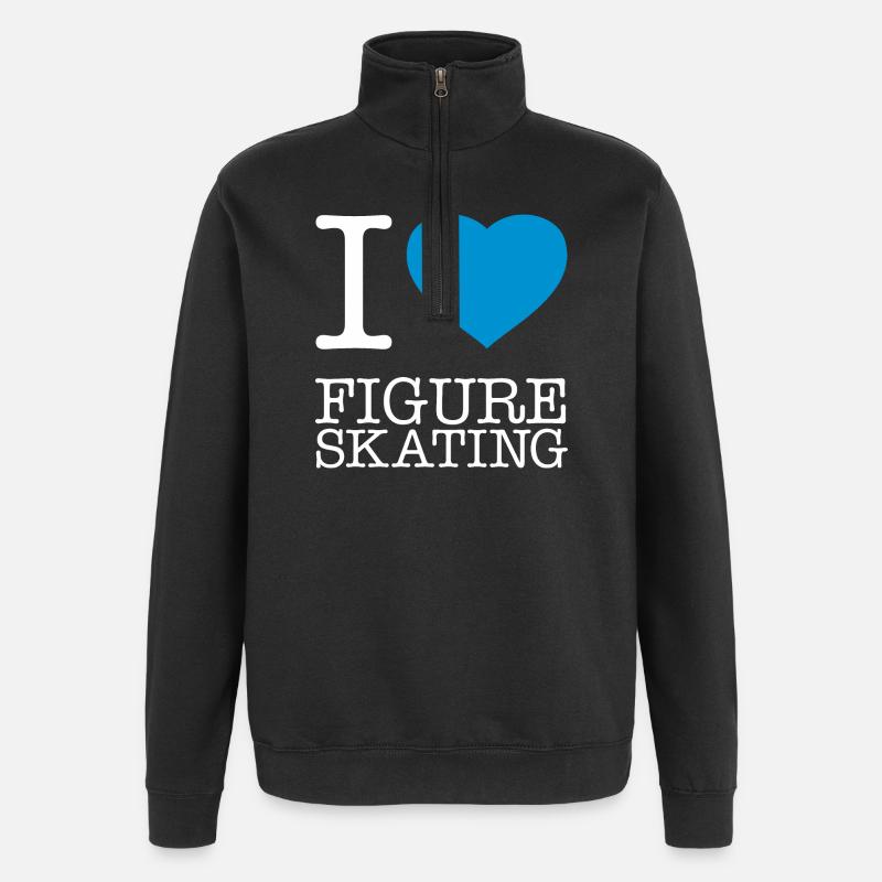I LOVE FIGURE SKATING Eiskunstlaufen - Quarter-Zip Sweatshirt - black