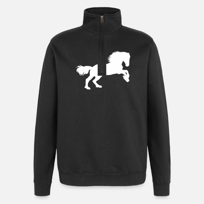 Puissance des chevaux - Sweat à zip 1/4 - noir