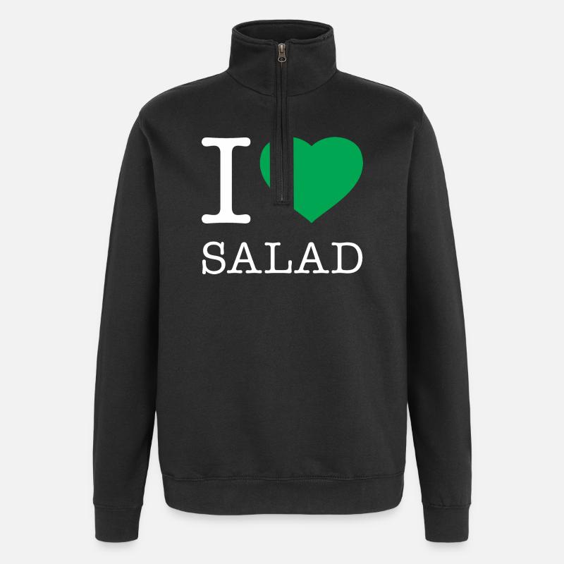 J’ADORE LA SALADE - Sweat à zip 1/4 - noir