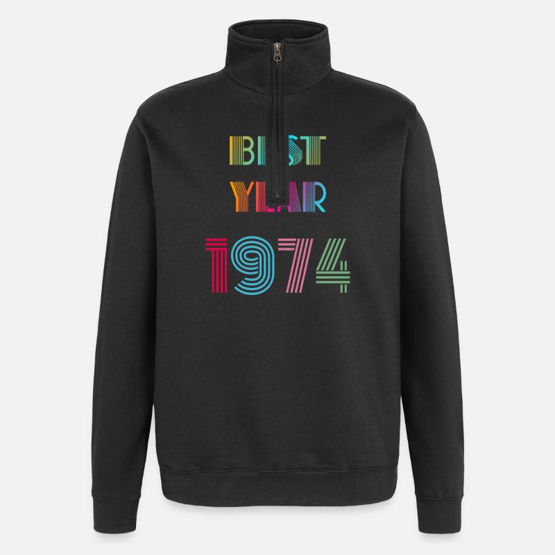 BEST YEAR - Sweat à zip 1/4 - noir