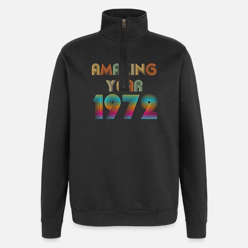 Amazing YEAR 1972 - Sweat à zip 1/4 - noir