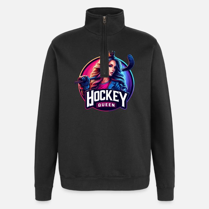 Hockey Queen Mädchen - Quarter-Zip-Sweatshirt - Schwarz