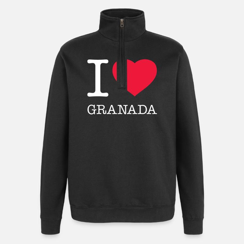 I LOVE GRANADA - Quarter-Zip Sweatshirt - black