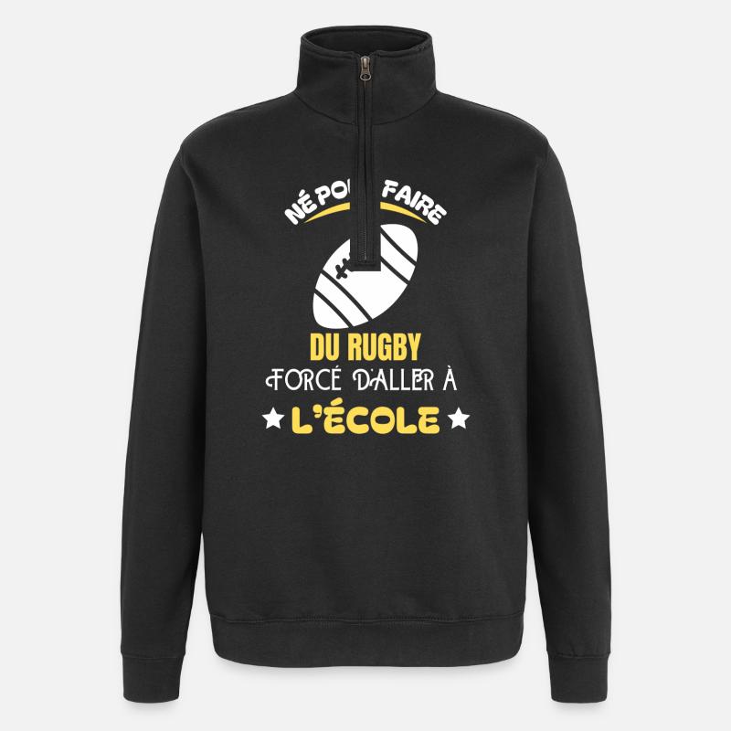 Né Pour Le Rugby École - Sweat à zip 1/4 - noir