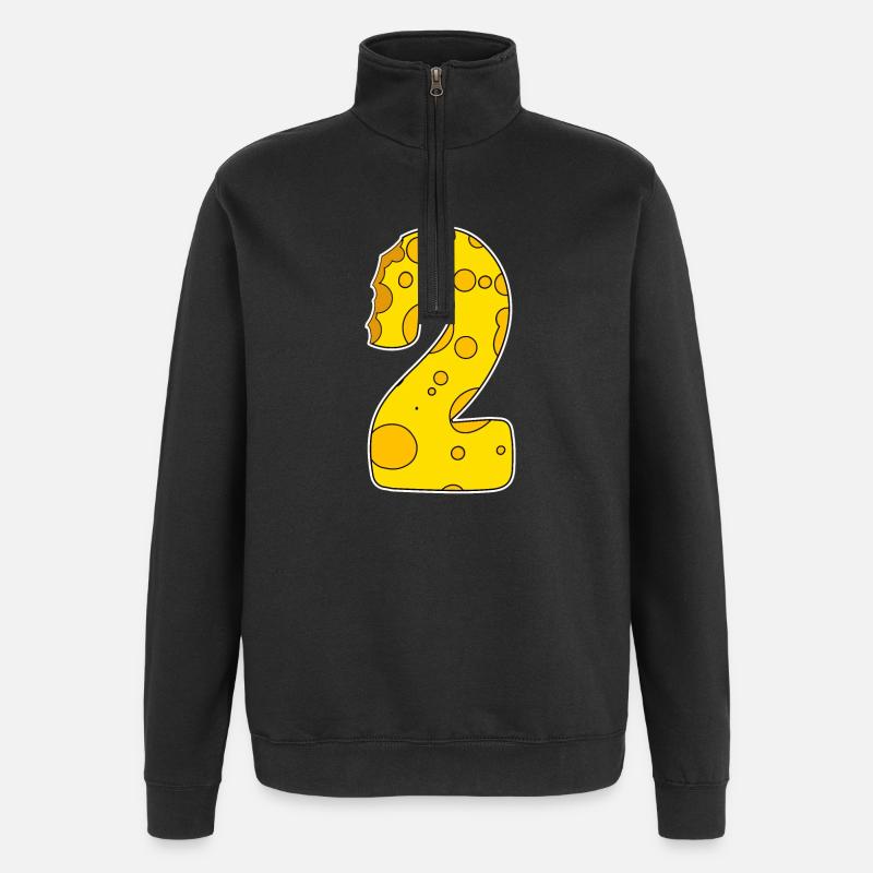 Zahl 2 - Zwei - Zweiter - Quarter-Zip-Sweatshirt - Schwarz