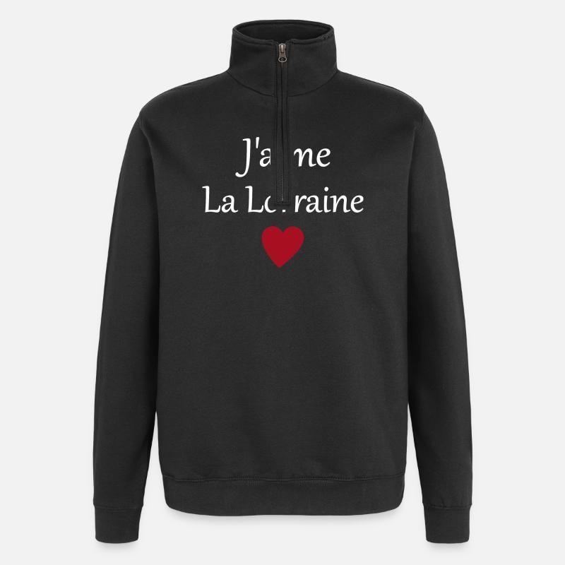 J'aime La Lorraine - Sweat à zip 1/4 - noir
