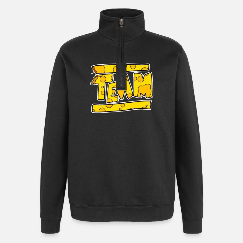 Team Cheese Team Crew - Quarter-Zip Sweatshirt - black