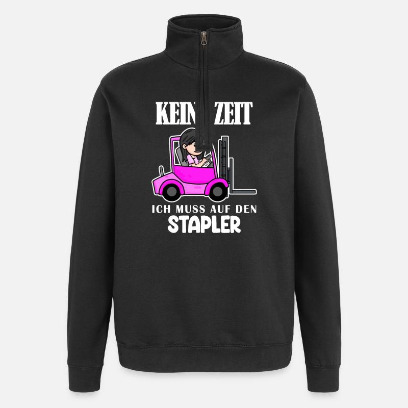 Stapler Gabelstapler Lager Logistik Damen - Quarter-Zip-Sweatshirt - Schwarz