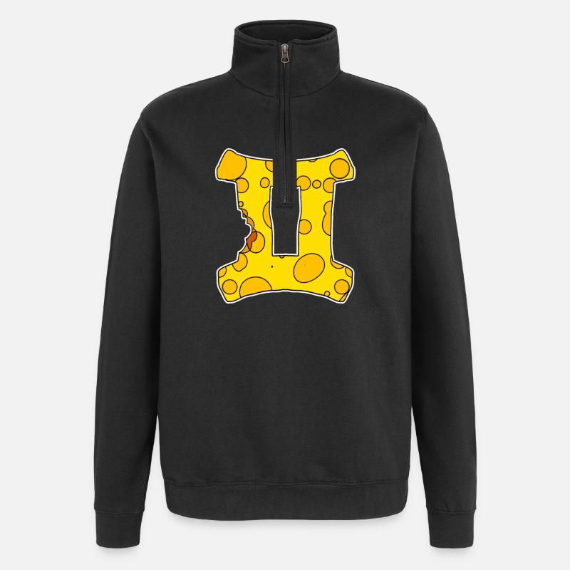 Zodiac sign Gemini Symbol - Quarter-Zip Sweatshirt - black