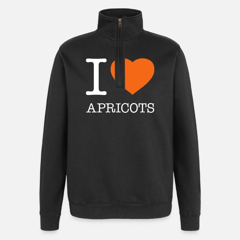 J’AIME LES ABRICOTS Aprikosen - Sweat à zip 1/4 - noir