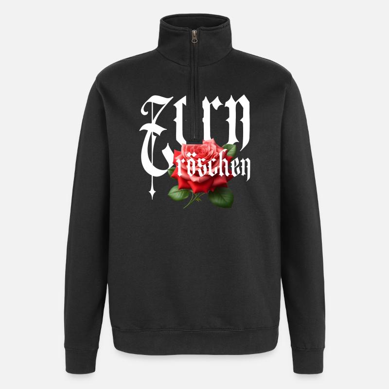 Zornröschen - Quarter-Zip-Sweatshirt - Schwarz