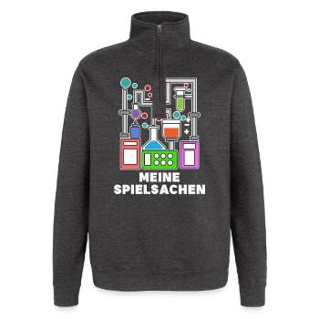 Career Statement Scientist Success Job - Quarter-Zip Sweatshirt - charcoal grey - Front - AI Model Female 172 light (172cm) & AI Model Male 178 dark (178cm)