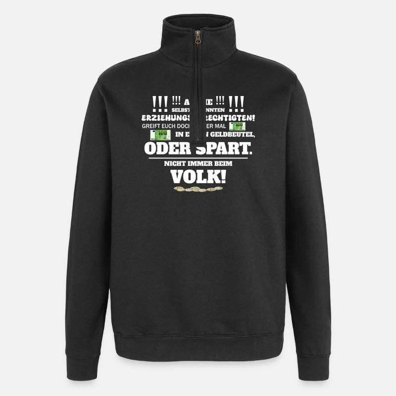 Not always by the people - Quarter-Zip Sweatshirt - black