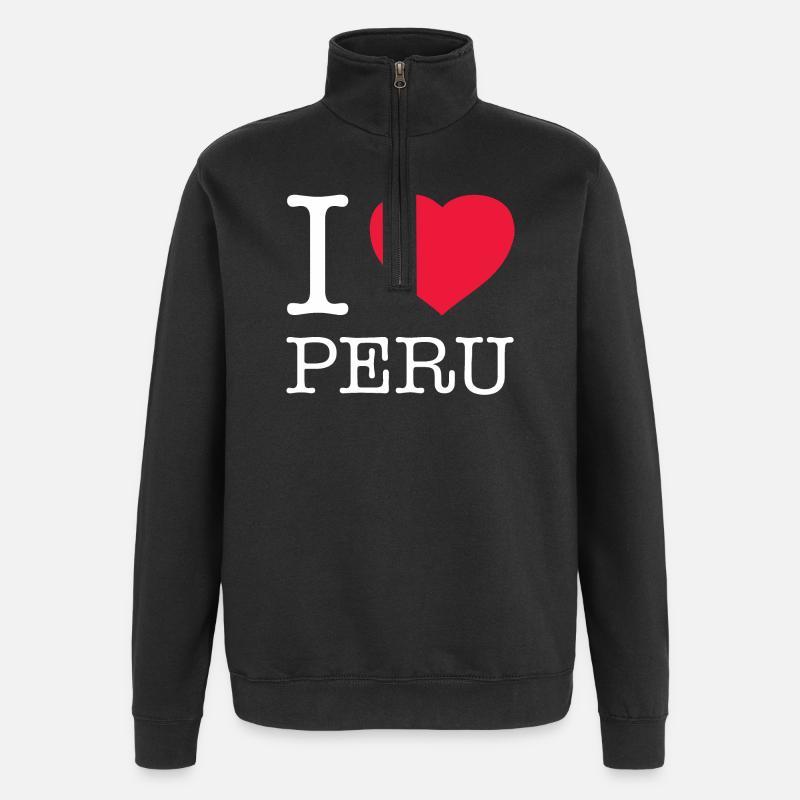 J’AIME LE PÉROU - Sweat à zip 1/4 - noir