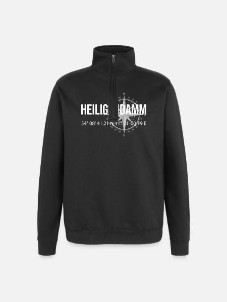 Koordinaten Heiligendamm - Quarter-Zip-Sweatshirt - Schwarz