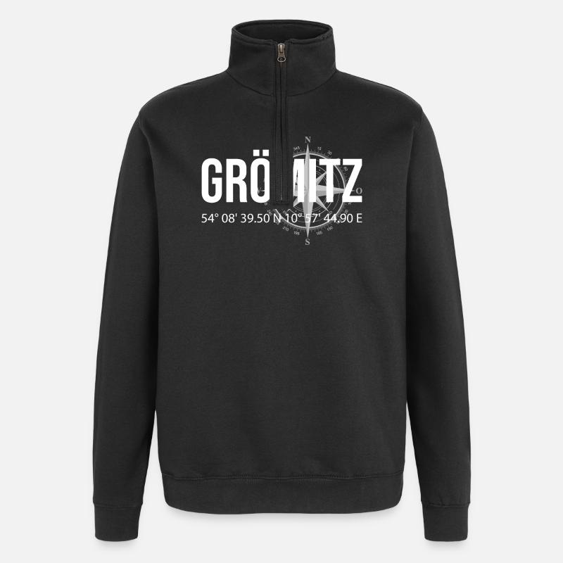 Koordinaten Grömitz - Quarter-Zip-Sweatshirt - Schwarz
