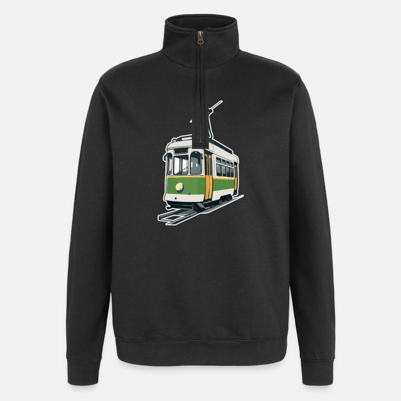 Tram Tram Train - Quarter-Zip Sweatshirt - black