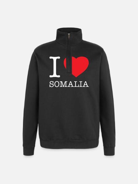 I LOVE SOMALIA - Quarter-Zip Sweatshirt - black