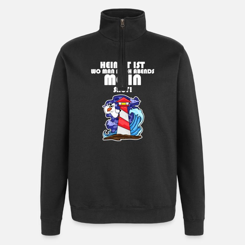 Nordsee Spruch - Quarter-Zip-Sweatshirt - Schwarz
