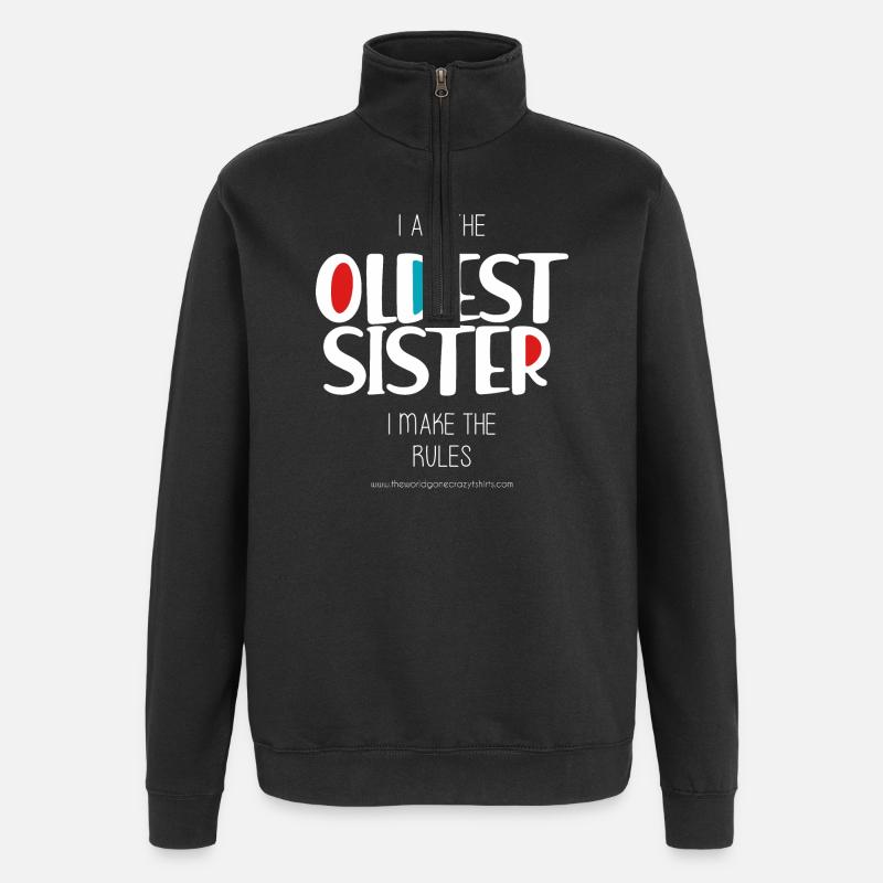 Älteste Schwester - Quarter-Zip-Sweatshirt - Schwarz