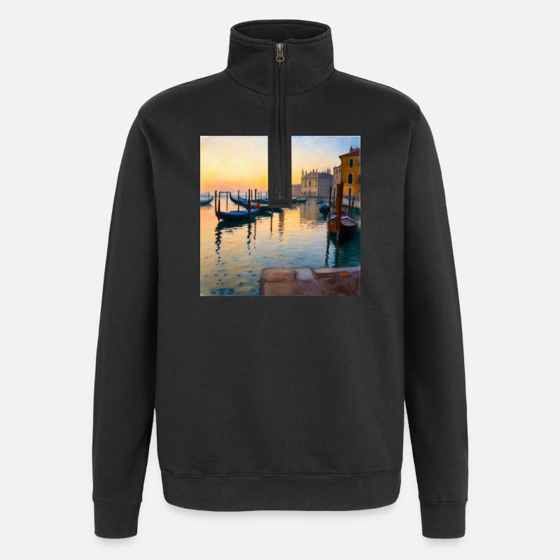 Venice - Quarter-Zip Sweatshirt - black