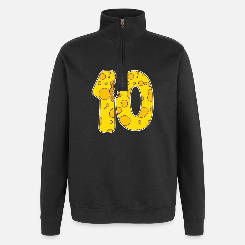 10 ans de Funny Cheese - Sweat à zip 1/4 - noir